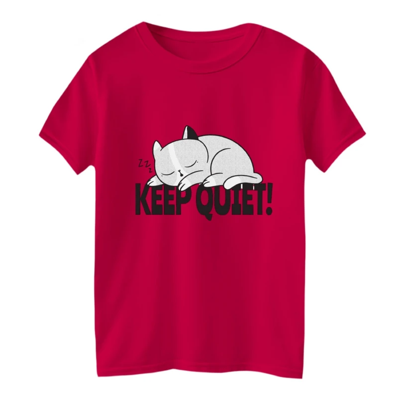 تی شرت آستین کوتاه بچگانه مدل گربه ساکت