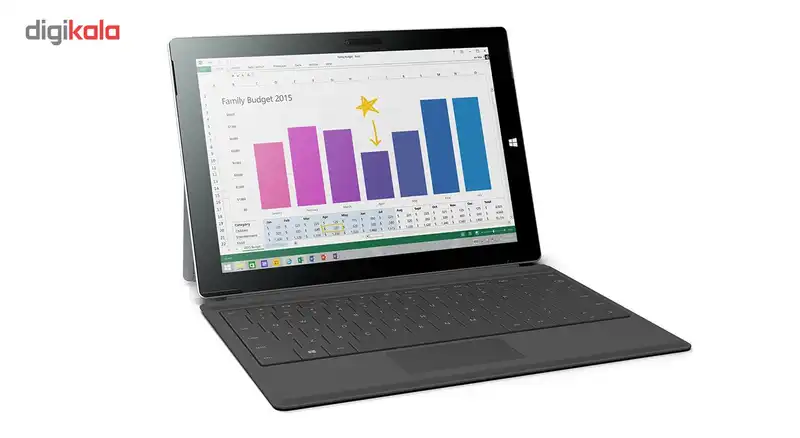 تبلت مایکروسافت مدل Surface 3 4G - C به همراه کیبورد ظرفیت 128 گیگابایت