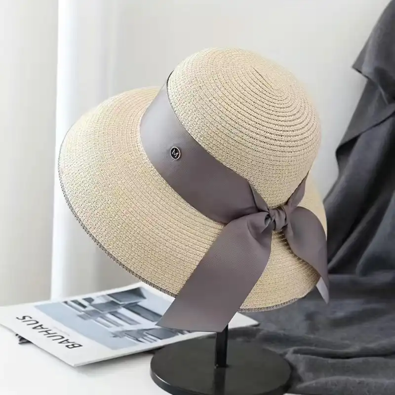 کلاه حصیری زنانه مدل ساحلی لبه دار کد 902000713