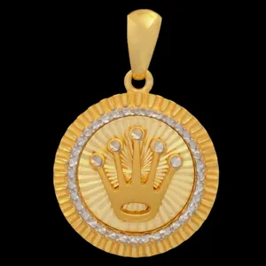 آویز گردنبند طلا 18 عیار زنانه طلای مستجابی طرح تاج مدل آوا کد 5225