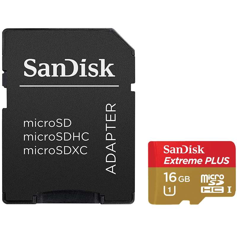 کارت حافظه MicroSDHC سن دیسک مدل Extreme Plus کلاس 10 استاندارد UHS-I U1 سرعت 80MBps 533X همراه با آداپتور SD ظرفیت 16 گیگابایت کارت حافظه MicroSDHC سن دیسک مدل Extreme Plus کلاس 10 استاندارد UHS-I U1 سرعت 80MBps 533X همراه با آداپتور SD ظرفیت 16 گیگابایت