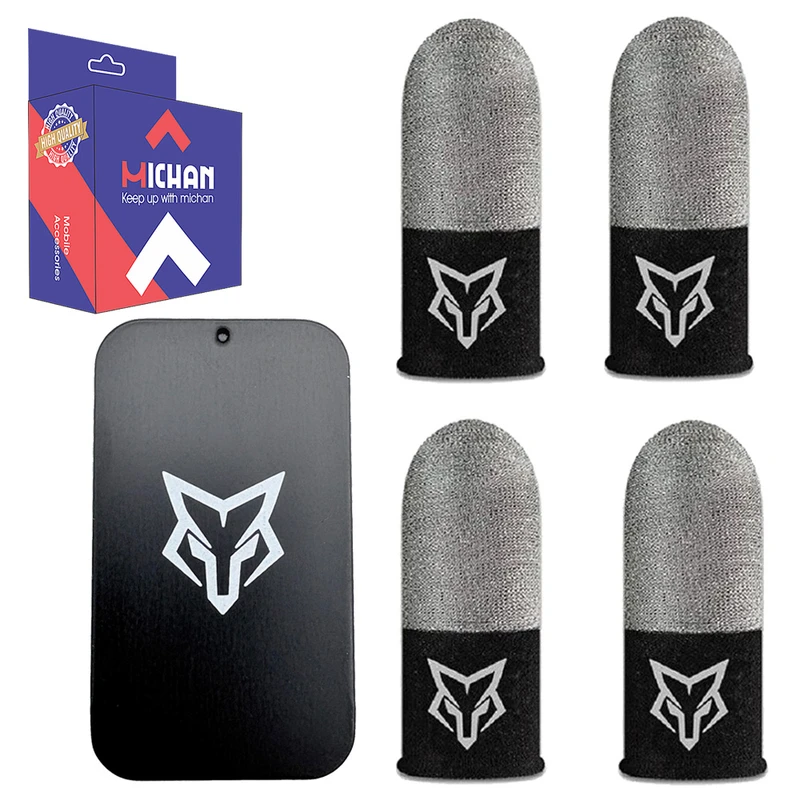 آستین کنترل کننده انگشت میچان مدل King of the Wolves به همراه جعبه فلزی بسته 4 عددی