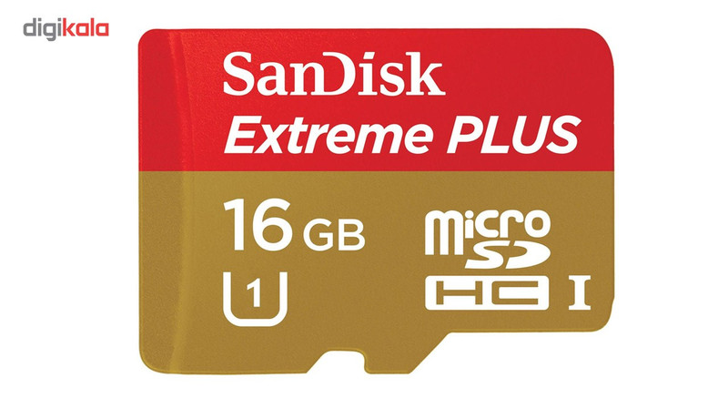 کارت حافظه MicroSDHC سن دیسک مدل Extreme Plus کلاس 10 استاندارد UHS-I U1 سرعت 80MBps 533X همراه با آداپتور SD ظرفیت 16 گیگابایت