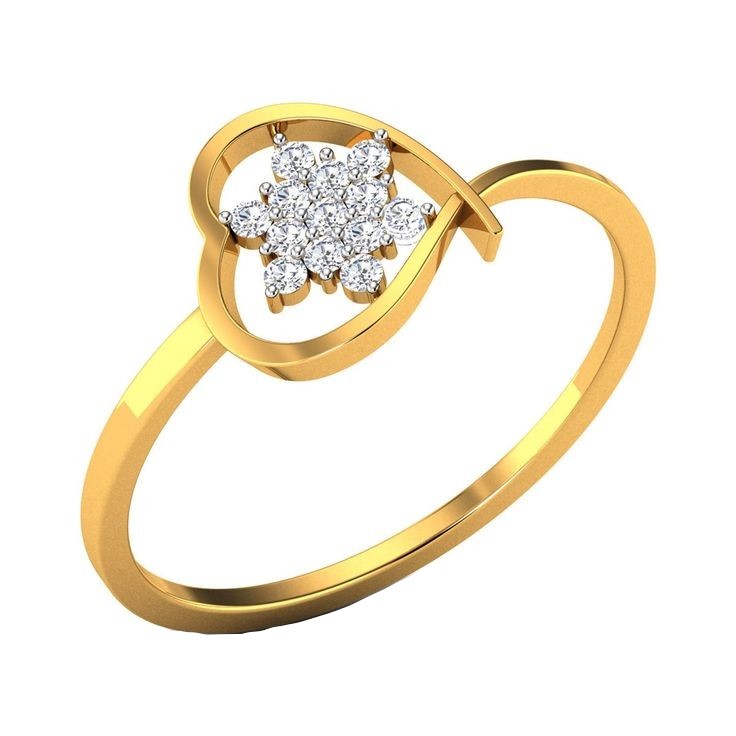  انگشتر طلا 18 عیار زنانه قیراط مدل قلب کد GH5140