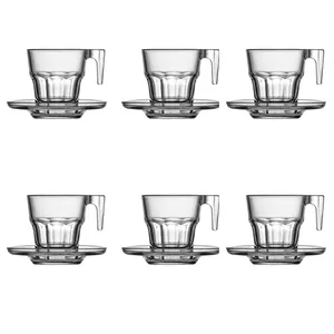 Pasabahce 95753 Cup and Saucer Set Pack Of 6