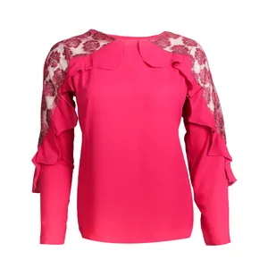 بلوز زنانه مدل پرنیان رنگ سرخابی