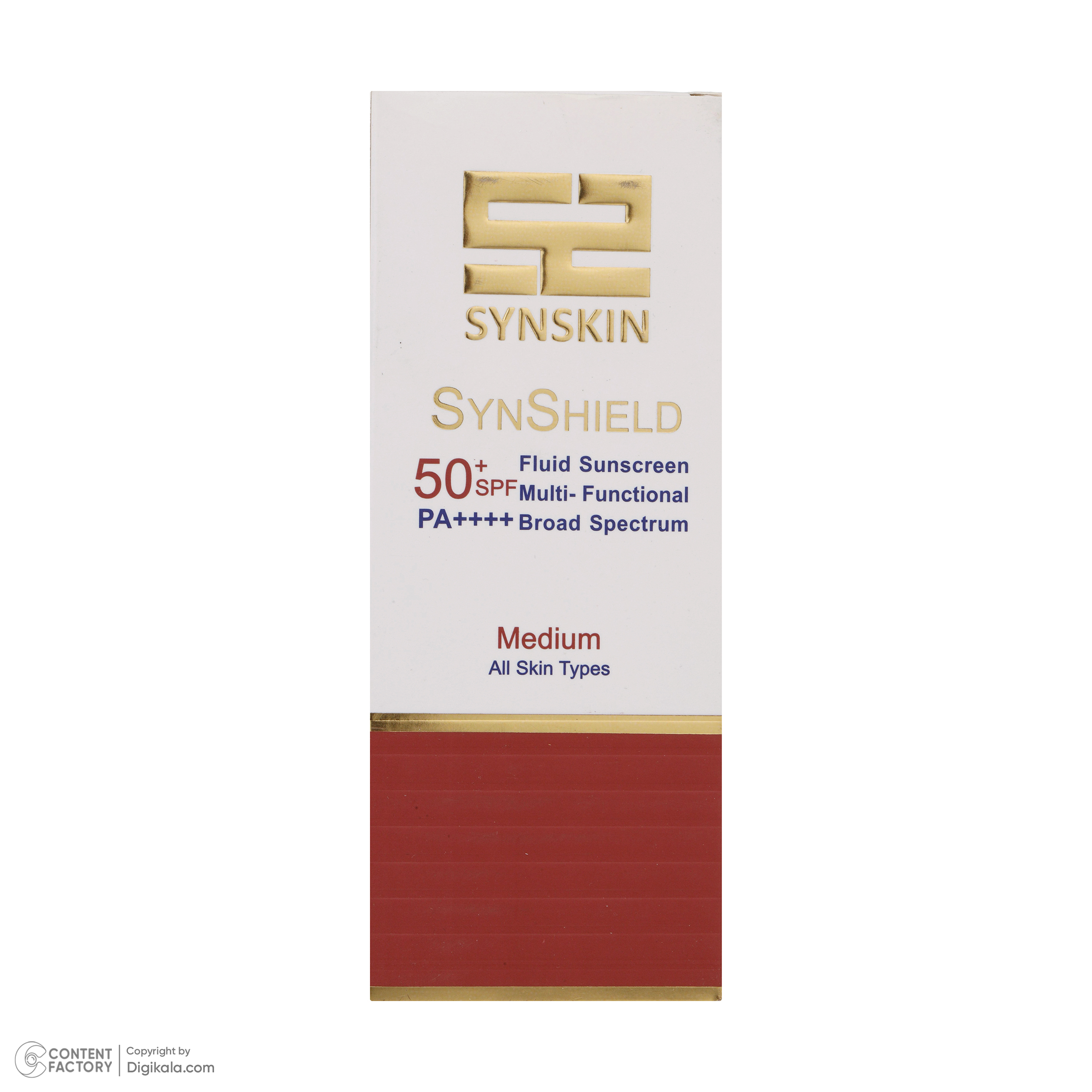 فلوئید ضد آفتاب رنگی ساین اسکین SPF 50 مدل Syn shield مناسب انواع پوست وزن 50 گرم