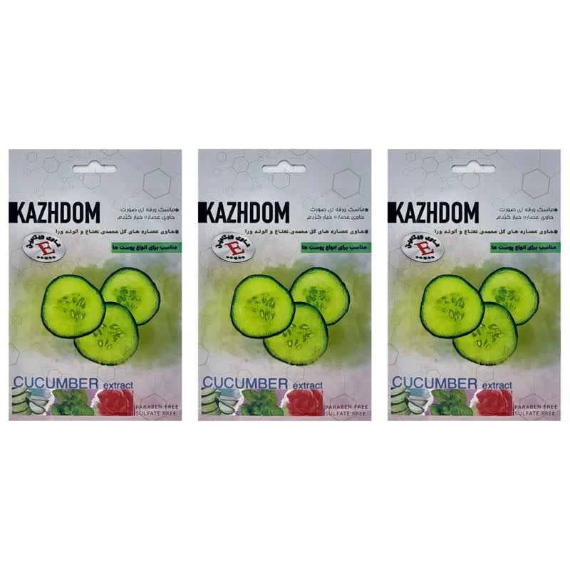 ماسک صورت کژدم مدل خیار وزن 25 گرم بسته 3 عددی