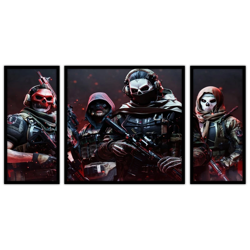تابلو بکلیت طرح کالاف دیوتی  گیمینگ و گیم نت مدل B-bu3049 مجموعه 3 عددی