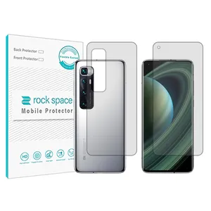 Rockspace transparent screen protector HyGEL model suitable for Xiaomi Mi 10 Ultra mobile phone along with the back of the phone