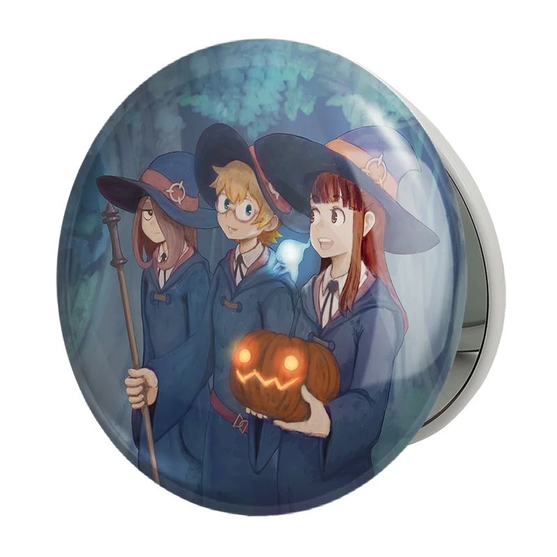 آینه جیبی خندالو طرح اکو و جانسون و سوسی انیمه جادوگران کوچک Little Witch Academia مدل تاشو کد 22878 