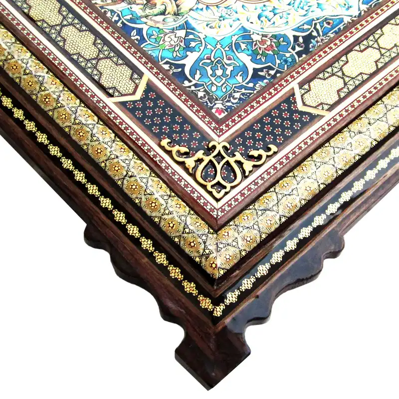 ساعت دیواری خاتم کاری طرح نقاشی تذهیب کد 50x60