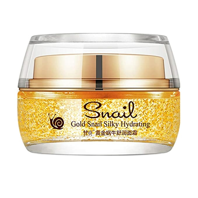 ژل آبرسان snail مدل silky skin به همراه تکه های طلا 24k و عصاره حلزون