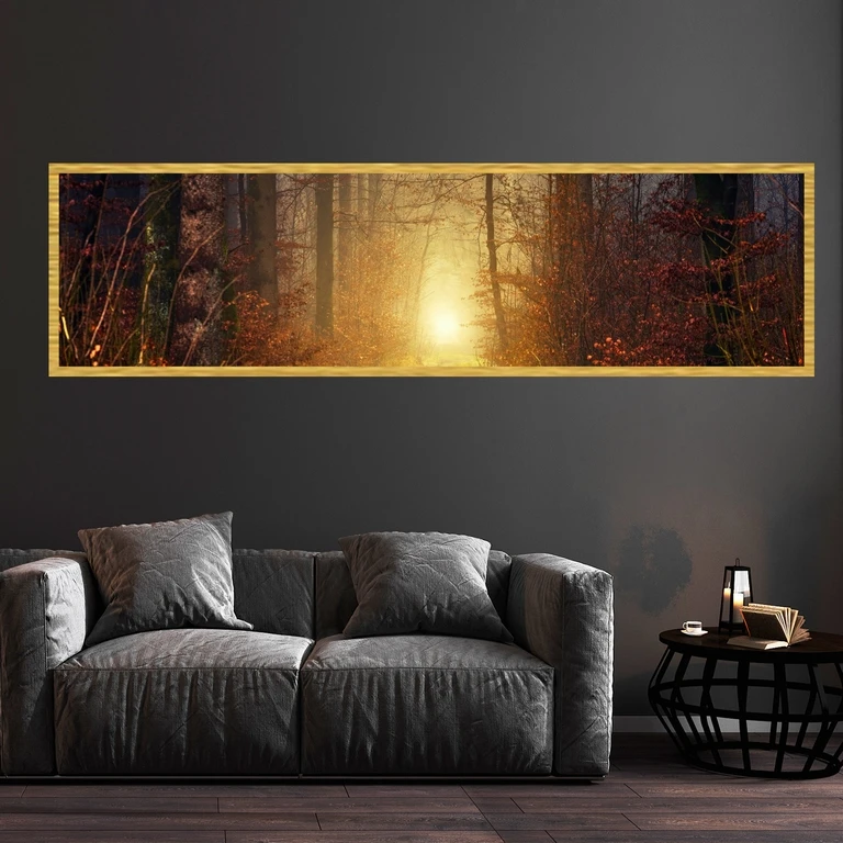 تابلو بکلیت طرح طلوع خورشید و جنگل مدل کشیده T-7584