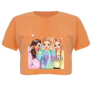 کراپ‌تاپ آستین کوتاه زنانه مدل GIRLS  کد P25 O