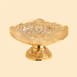 شیرینی خوری برنجی مدل پایه دار فلور 3159