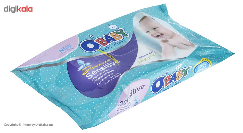 دستمال مرطوب اوبیبی مدل Sensitive بسته 70 عددی