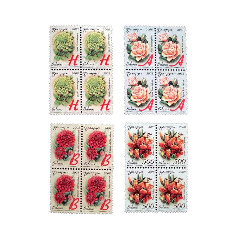 تمبر یادگاری مدل گل  کد DS1872 مجموعه 16 عددی