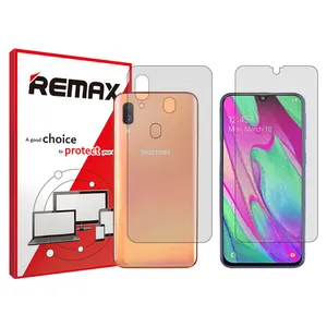 Remax HyGEL transparent display screen protector suitable for Samsung Galaxy A40 mobile phones along with the back of the phone