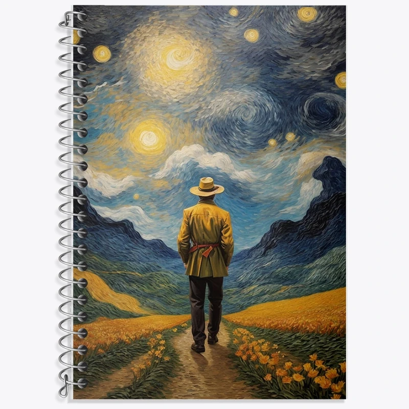 دفتر لغت 50 برگ خندالو طرح ونسان ونگوگ کد F2895