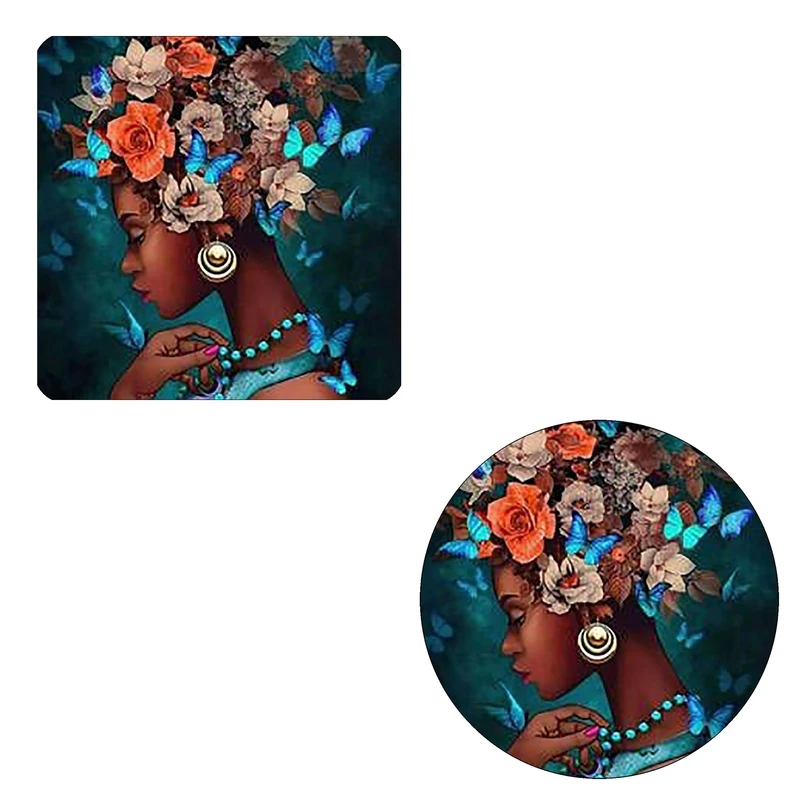 مگنت طرح بانوی آفریقایی و پروانه ها کد M1 به همراه زیر لیوانی