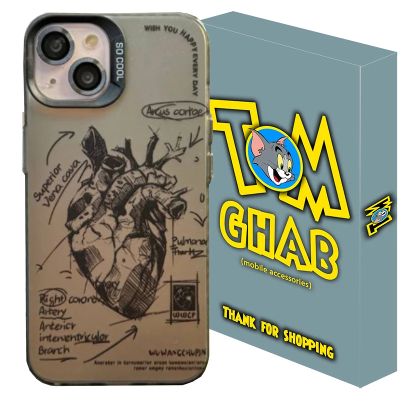 کاور تام قاب مدل قلب طرح تپنده HRT مناسب برای گوشی موبایل اپل iPhone 13 / 14