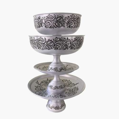 ظروف سرو و پذیرایی مدل الماس مجموعه 4 عددی