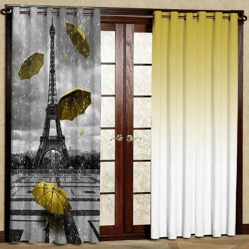 پرده مدل برج و چتر مخمل پانچی کد 371a سایز 140x280 سانتی متر
