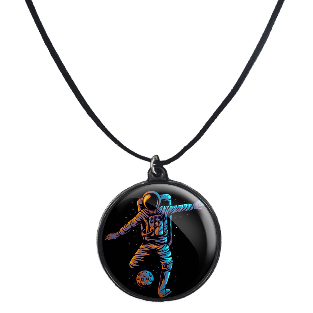 گردنبند پرمانه طرح فضانورد کد pmb.10385 مدل دو طرفه