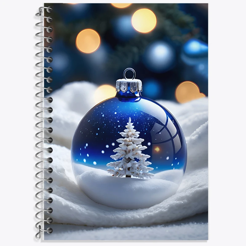 دفتر زبان 50 برگ خندالو مدل دو خط طرح گوی کریسمس کد F8070