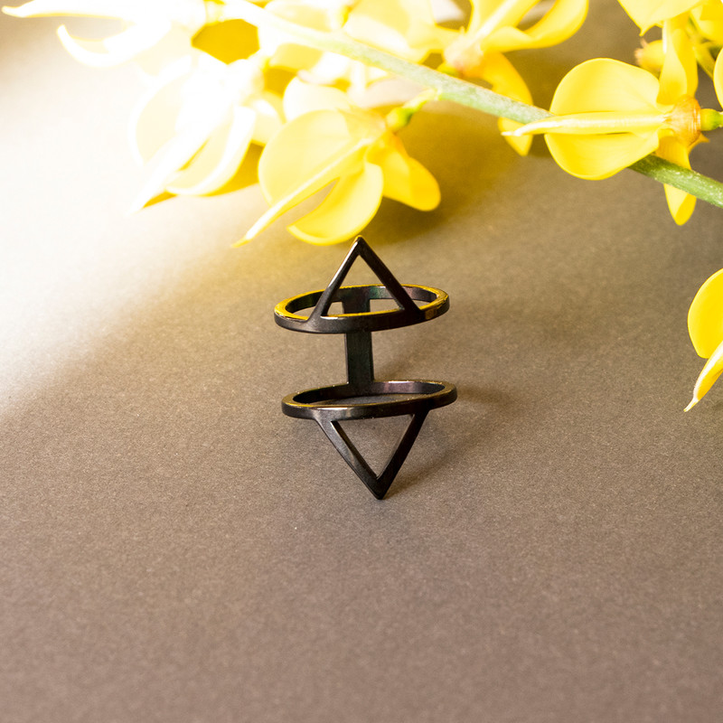 انگشتر دخترانه مدل مثلثی کد tda125