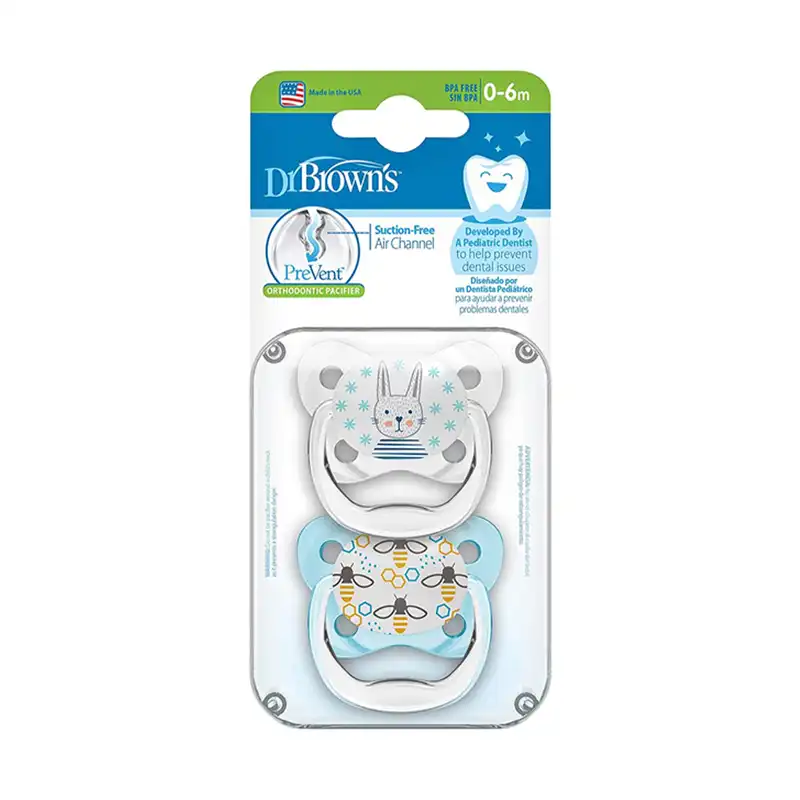 پستانک ارتودنسی کودک دکتر براونز طرح زنبور بسته 2 عددی