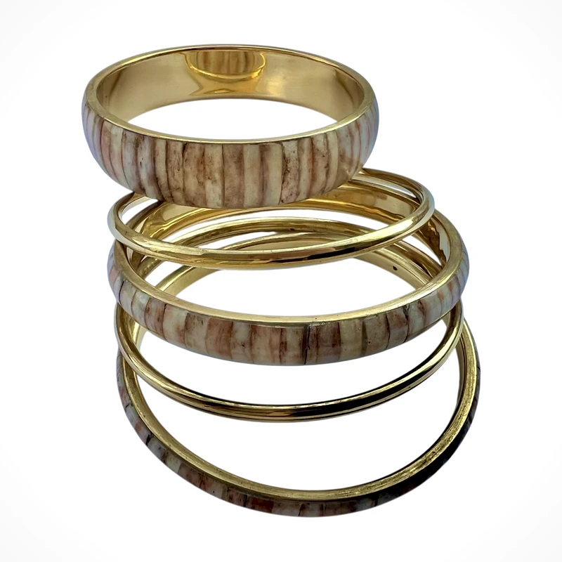 دستبند النگویی زنانه مدل بوهو ساحلی بسته پنج عددی