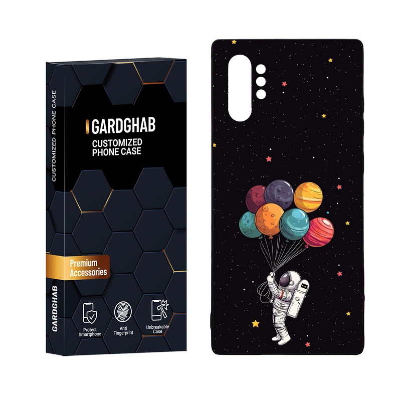 کاور گارد قاب مدل دور ژله ای پشت گلس کهکشان مناسب برای گوشی موبایل سامسونگ Galaxy Note 10 Plus