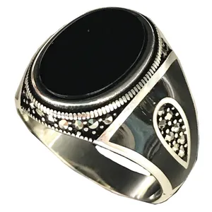 انگشتر نقره مردانه مدل اسپرت نگین عقیق 324-3