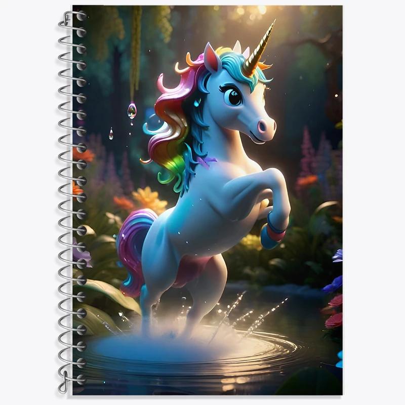 دفتر نت موسیقی 50 برگ خندالو طرح اسب تک شاخ کد F6957