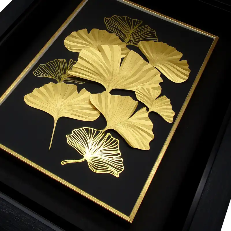 تابلو طلا کوب زرکات طرح گلبرگ مدل F140