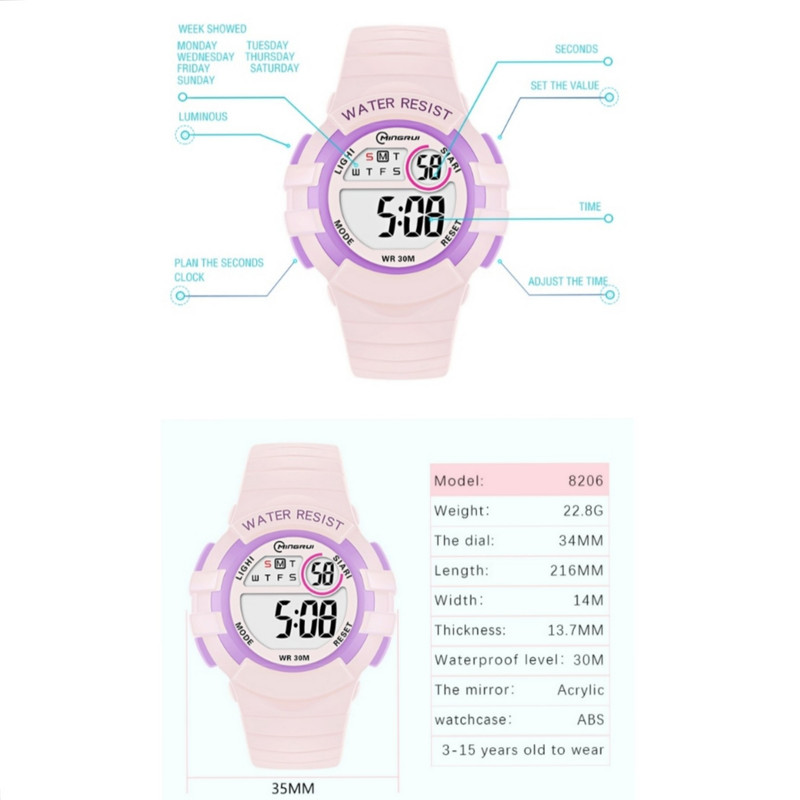 ساعت مچی دیجیتال بچگانه مینگ روی مدل Mi1 ساعت مچی دیجیتال بچگانه مینگ روی مدل Mi1
