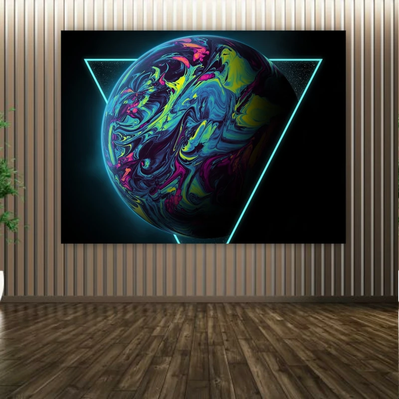 تابلو بوم طرح مخمل منظومه شمسی مدل سیاره کد AR30547