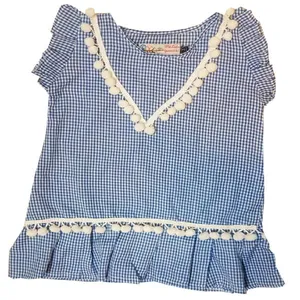 پیراهن دخترانه مدل هفت رنگ آبی آسمانی