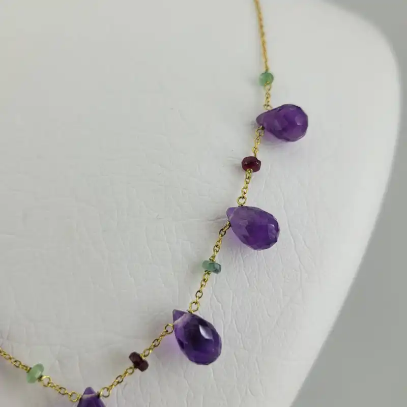 نیم ست زنانه مدل سنگ آمیتیست جواهری کد 181