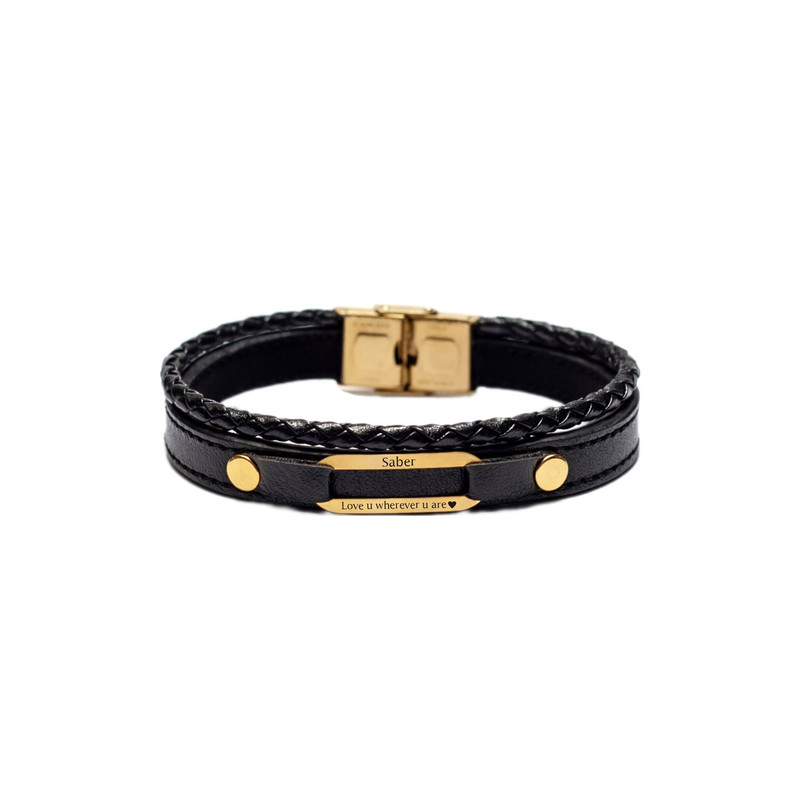 دستبند طلا 18 عیار مردانه لیردا مدل اسم صابر 