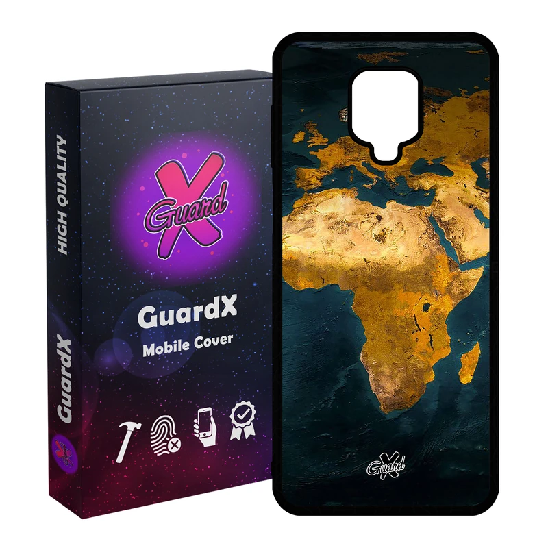 کاور گارد ایکس طرح Map مدل Glass10291 مناسب برای گوشی موبایل شیائومی Redmi Note 9S / Note 9 Pro / Note 9 Pro Max
