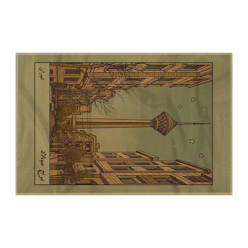 کاغذ کادو ترمه طراحان ایده مدل کارت برج میلاد تهران کد map1526 سایز 57x37 سانتی متر