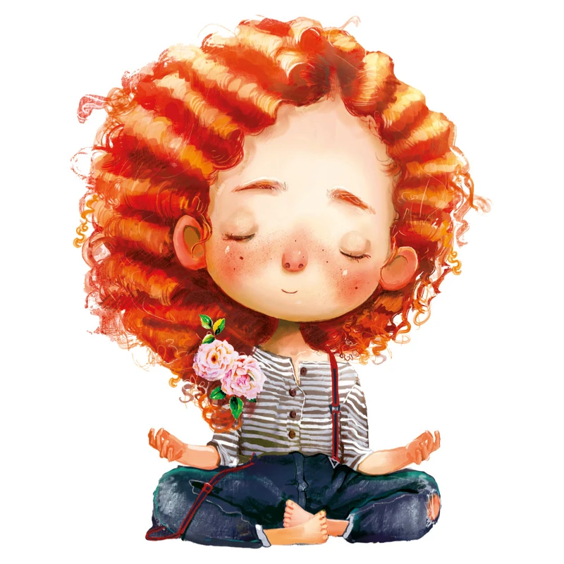 استیکر دیواری کودک گراسیپا مدل دختر فرفری کد fer01