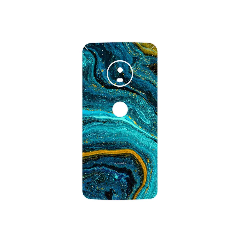 برچسب پوششی ماهوت مدل Turquoise marblewith golden streaks مناسب برای گوشی موبایل موتورولا Moto G5 Plus