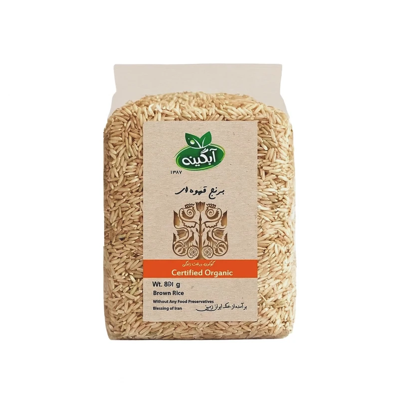 برنج قهوه ای مازندران آبگینه - 800 گرم