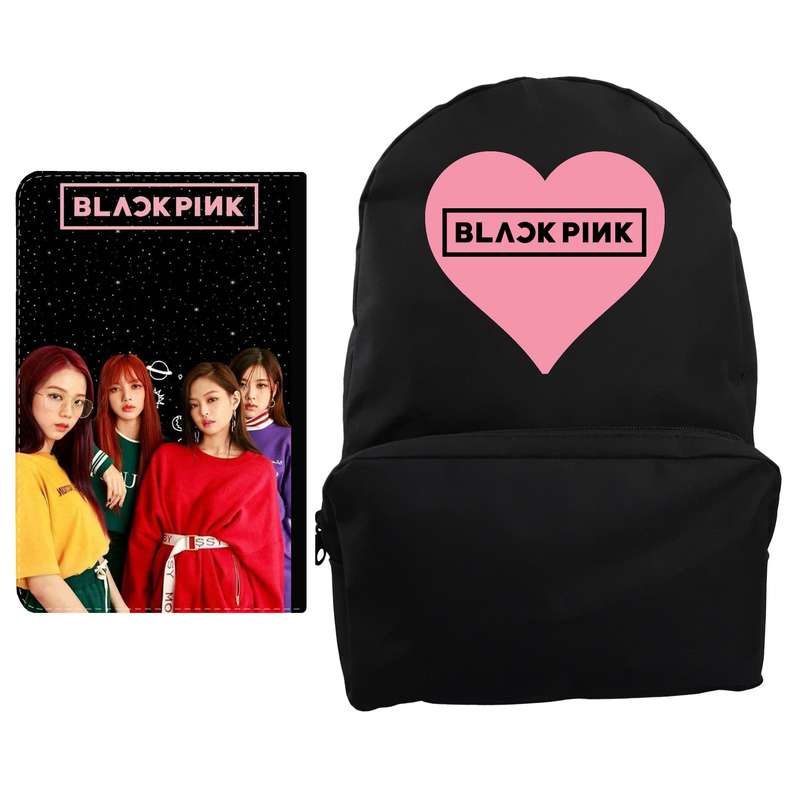 کوله پشتی مدل گروه Black pink کد 2025 به همراه کلاسور 