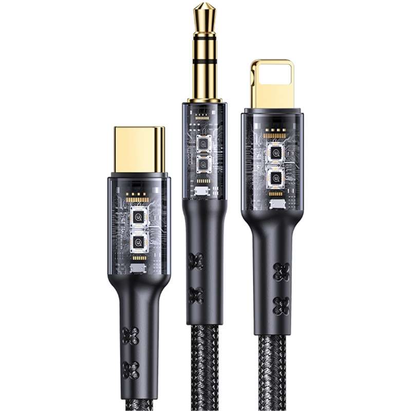 کابل تبدیل USB-C / AUX به AUX یوسمز مدل us-sj555 طول 1.2 متر
