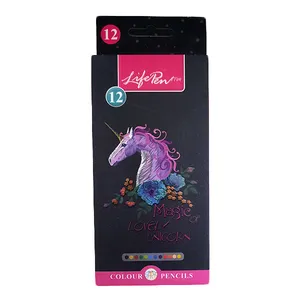 مداد رنگی 12 رنگ کلیپس مدل Life Pen طرح اسب تک شاخ